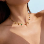 Collar Multijes Circonia Colores | Dorado