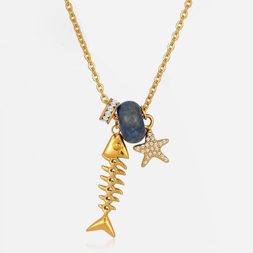 Collar Pez Lapislázuli Estrella Mar - Dorado