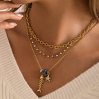 Collar Pez Lapislázuli Estrella Mar - Dorado