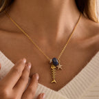 Collar Pez Lapislázuli Estrella Mar - Dorado