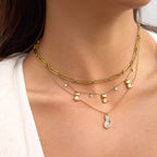 Collar Gatos Cristal Ojo de Gato | Dorado