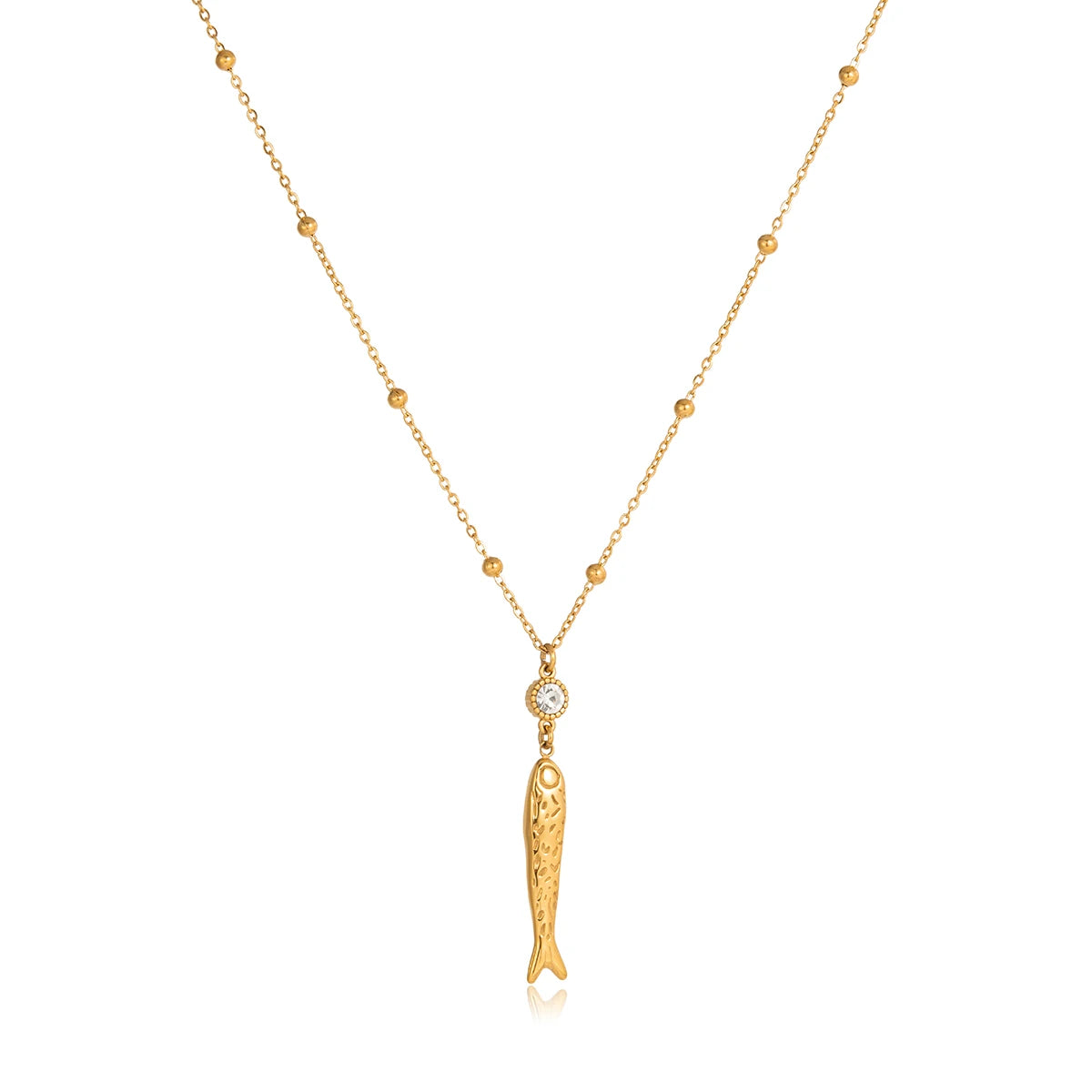 Collar Pez Cadena Balines | Dorado