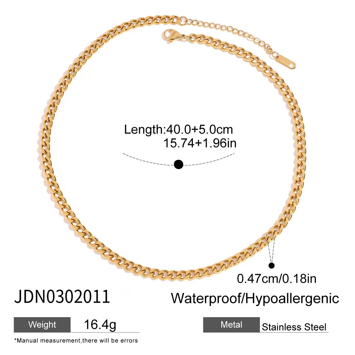 Collar Candena Cubana Clasica | Dorado