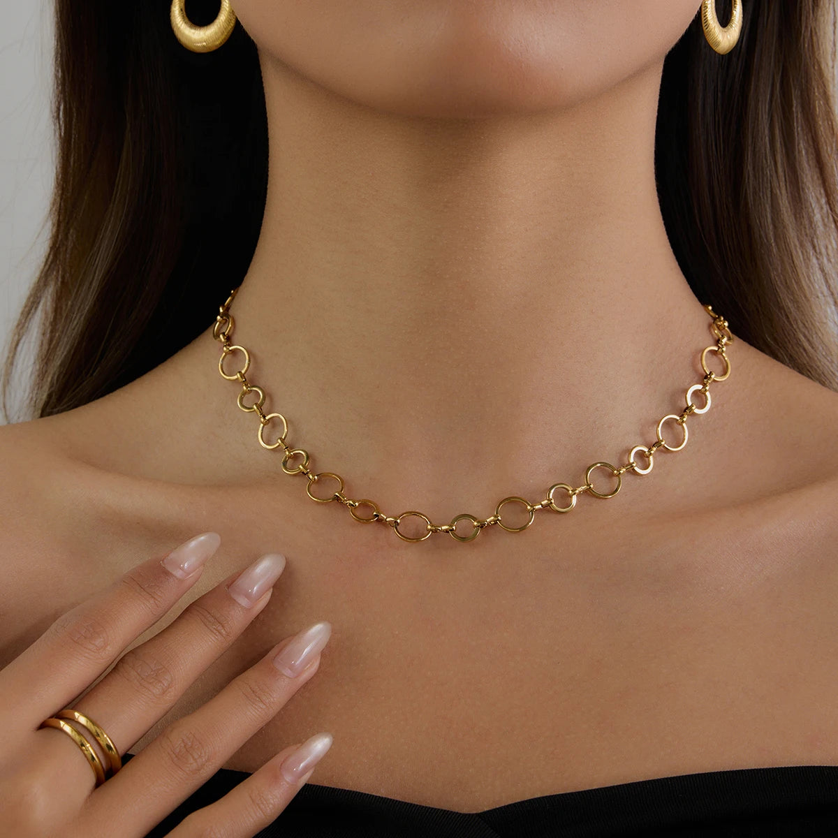 Collar Circulos Candena Unidos v2 | Dorado