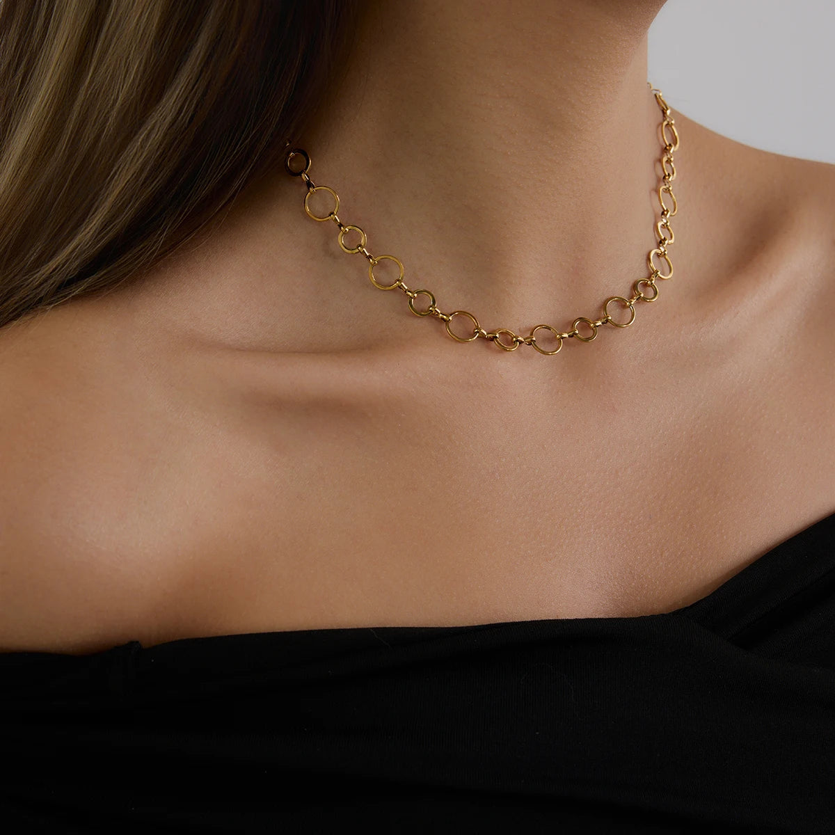 Collar Circulos Candena Unidos v2 | Dorado