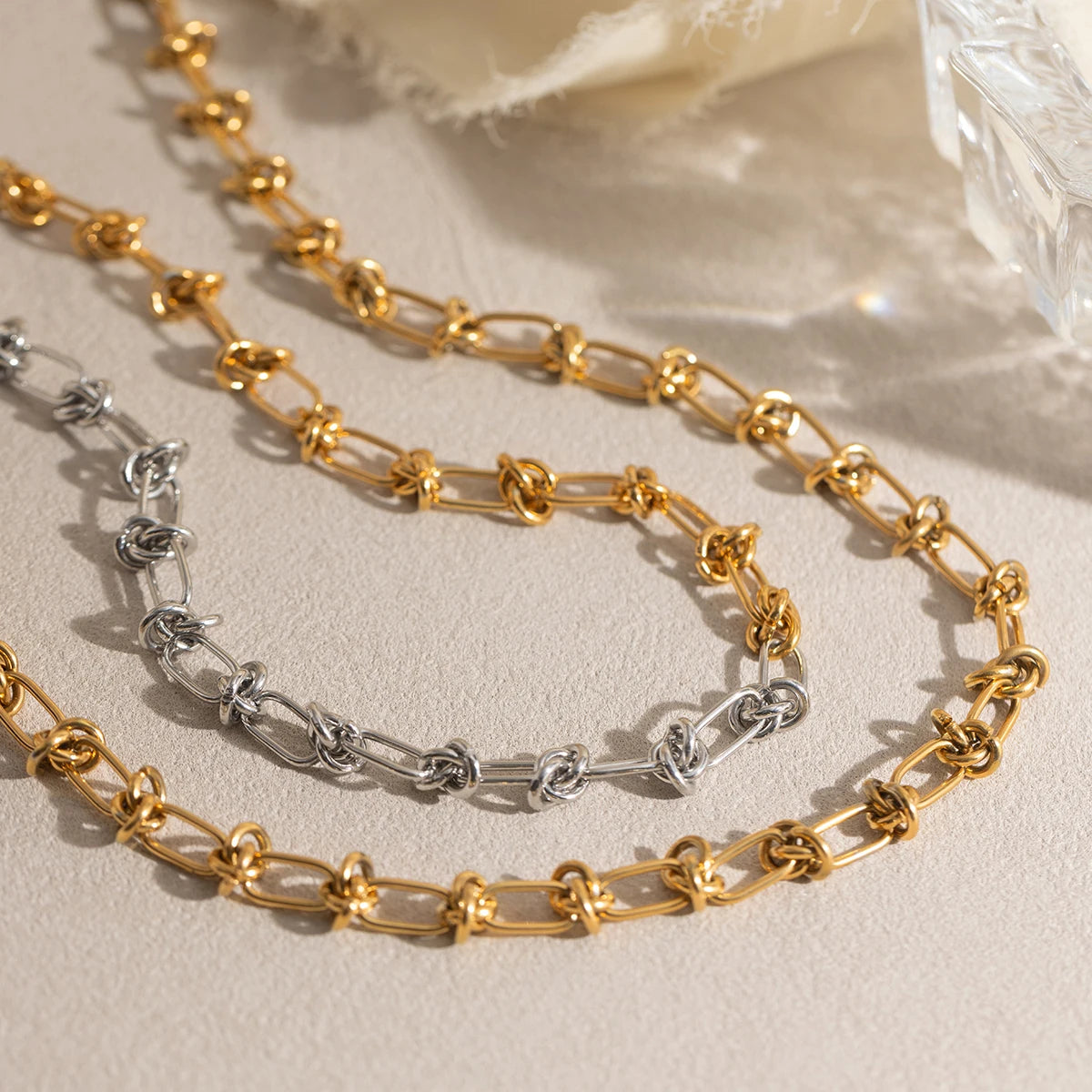 Collar Cadena Nudos | Dorado