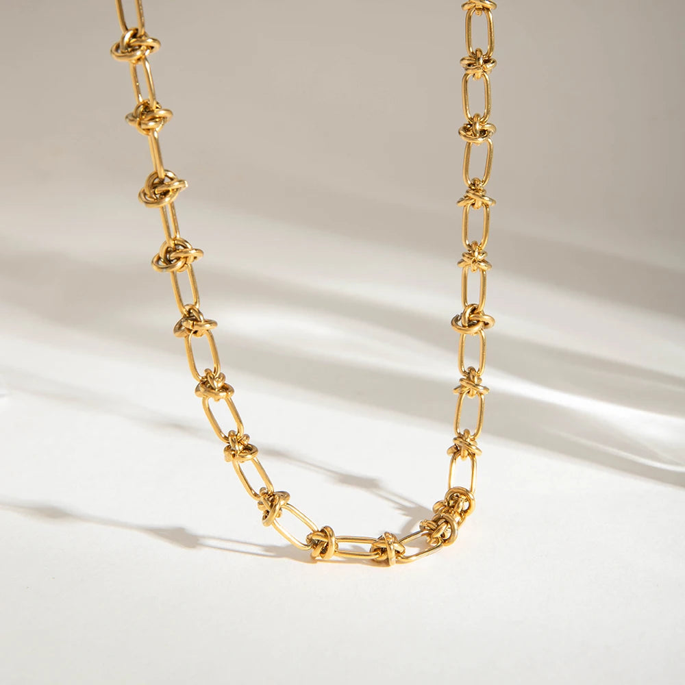 Collar Cadena Nudos | Dorado
