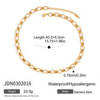 Collar Cadena Clasico Moderno | Dorado
