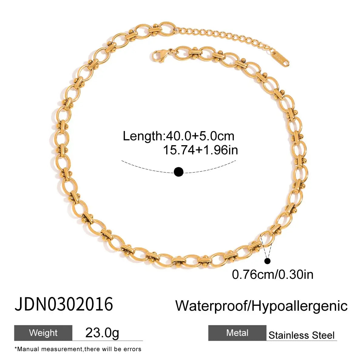 Collar Cadena Clasico Moderno | Dorado
