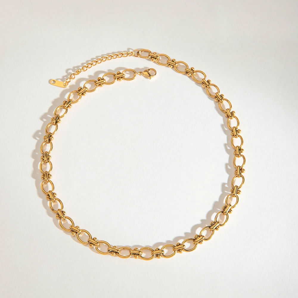 Collar Cadena Clasico Moderno | Dorado