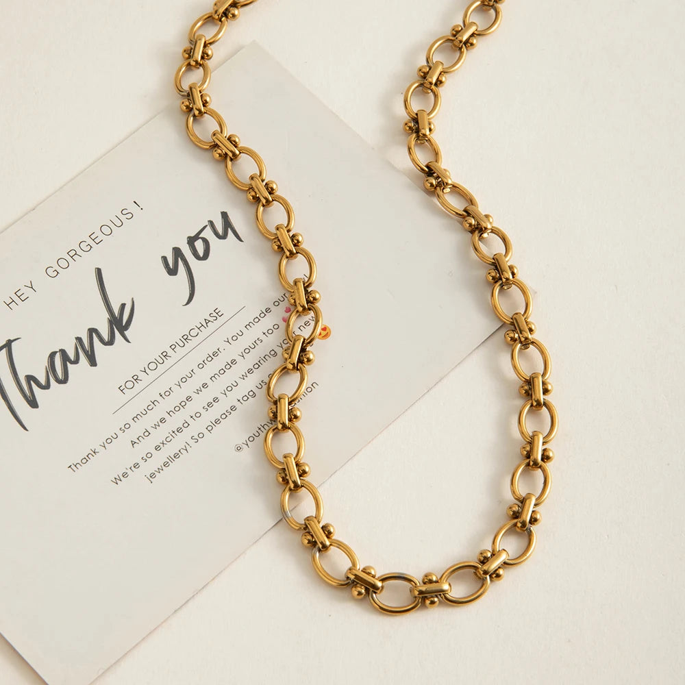 Collar Cadena Clasico Moderno | Dorado