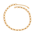 Collar Cadena Clasico Moderno | Dorado