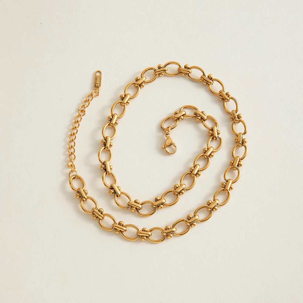 Collar Cadena Clasico Moderno | Dorado