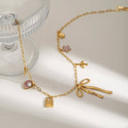 Collar Multi Dijes Lazo | Dorado