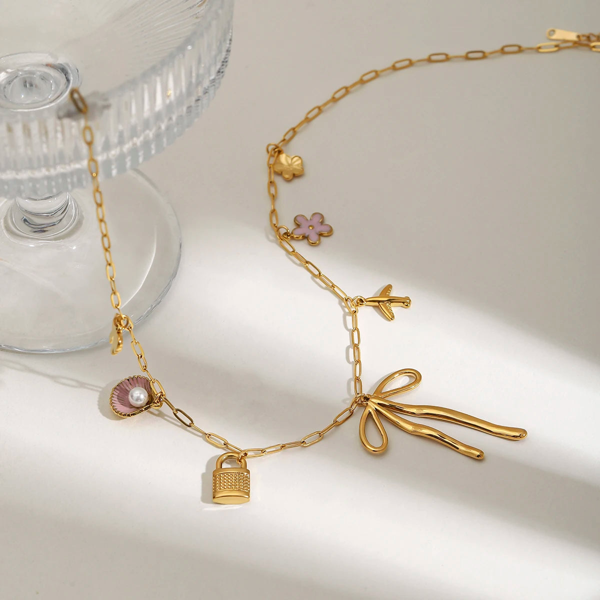Collar Multi Dijes Lazo | Dorado