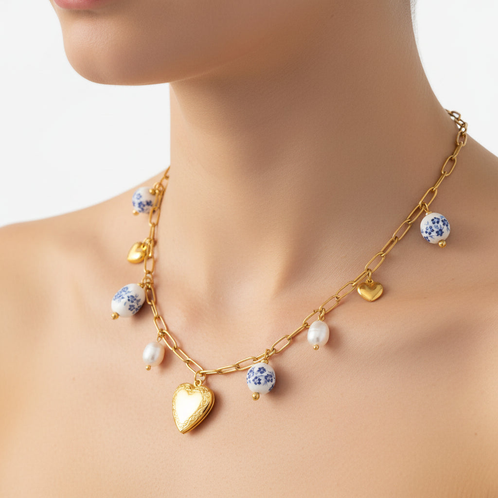 Collar Multi Dijes En Cerámica  | Dorado