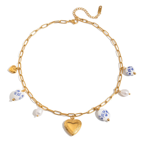 Collar Multi Dijes En Cerámica  | Dorado