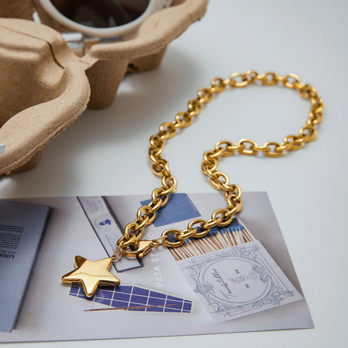 Collar Grueso Estrella | Dorado