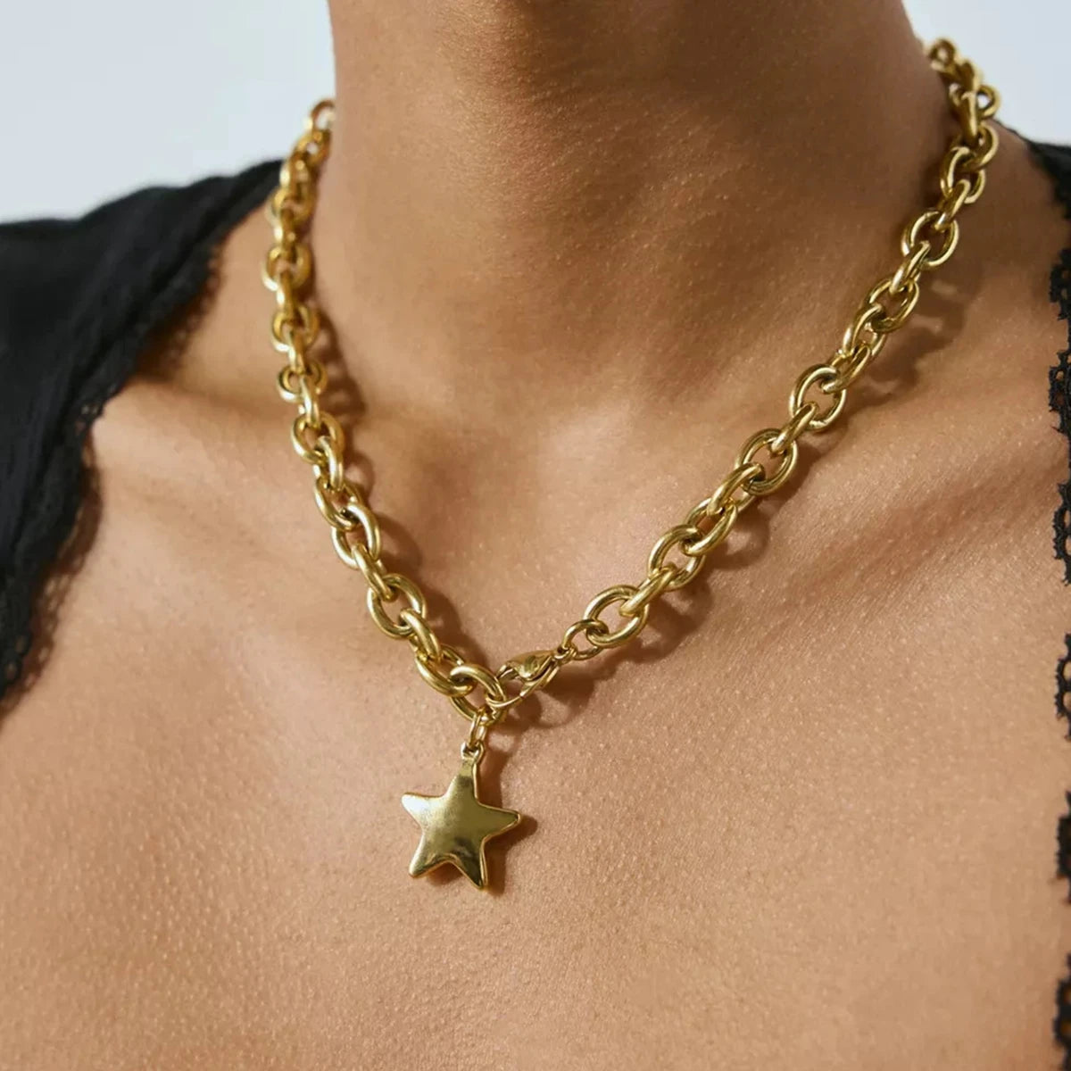 Collar Grueso Estrella | Dorado