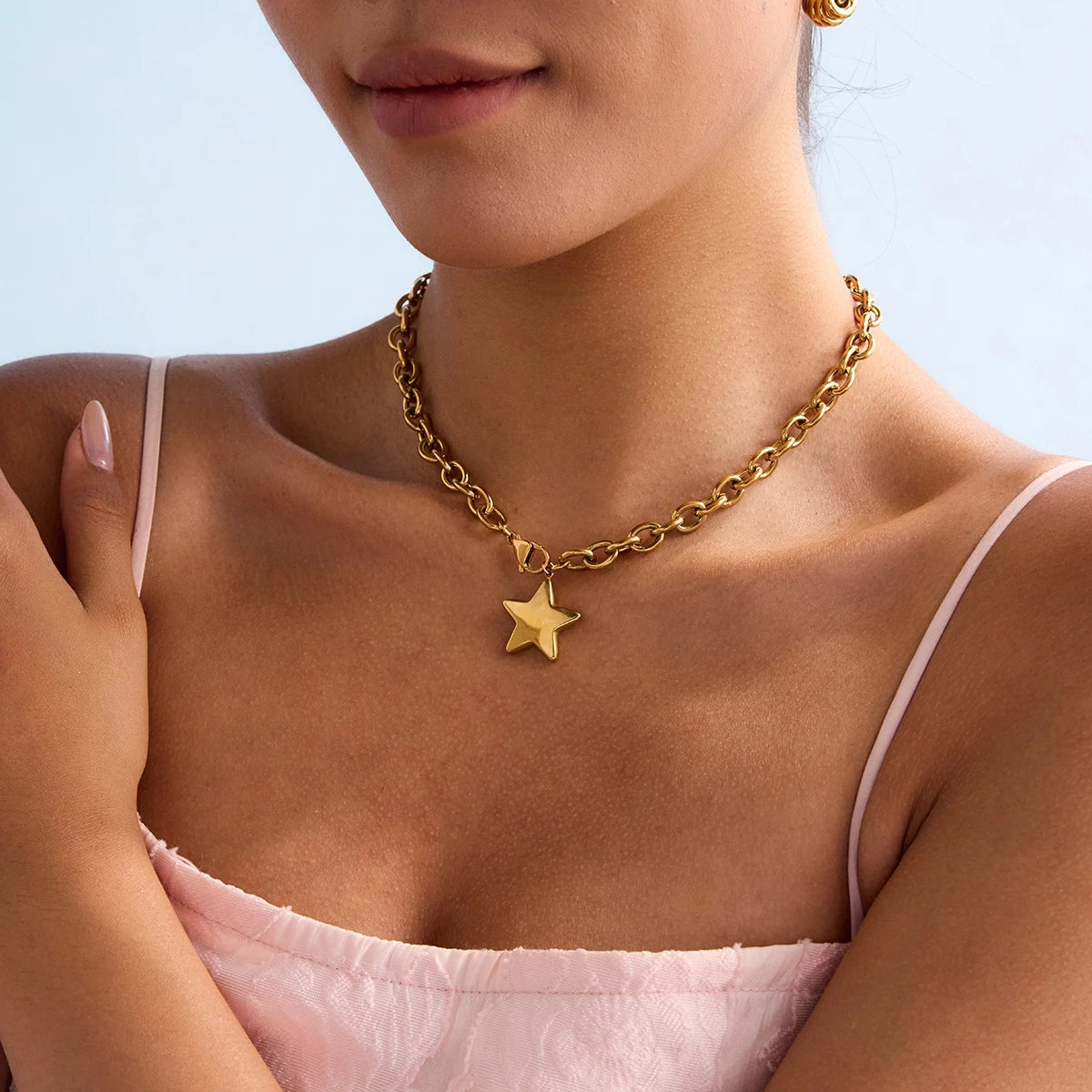 Collar Grueso Estrella | Dorado