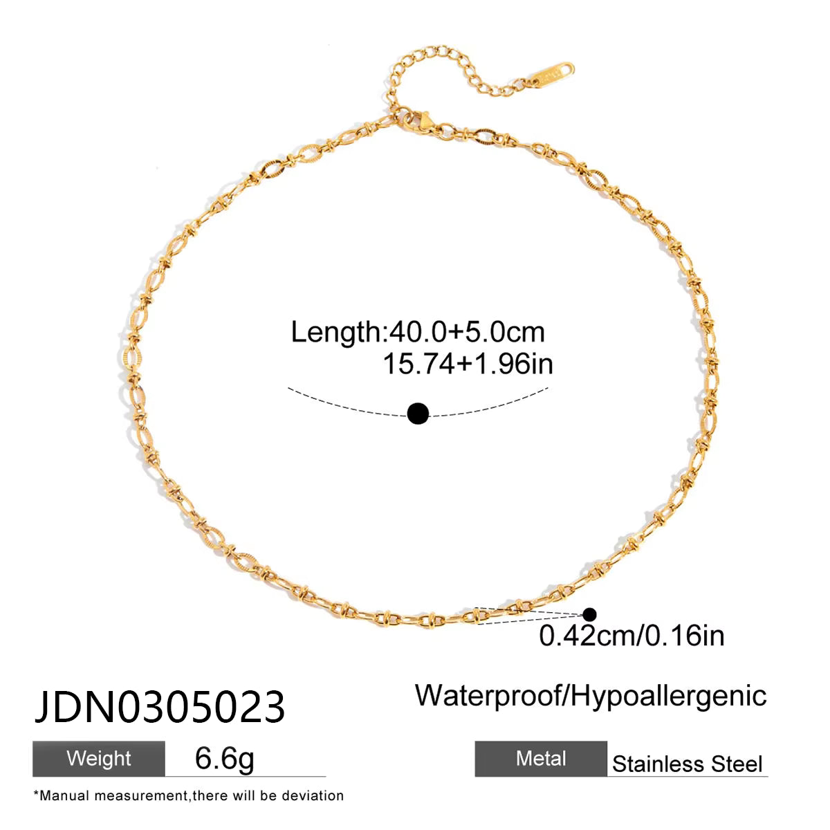 Collar Cadena con Textura | Dorado