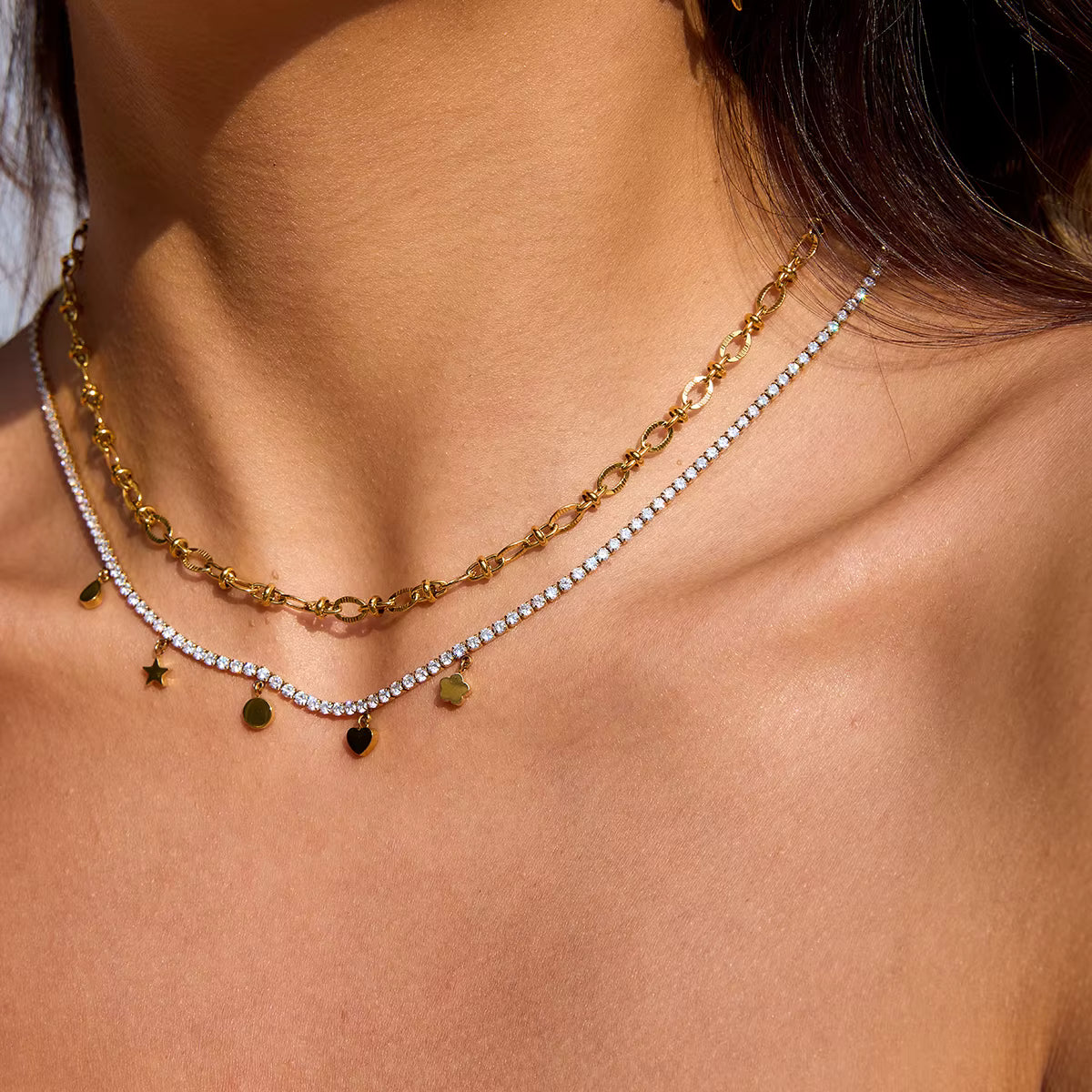 Collar Cadena con Textura | Dorado
