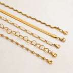 Cadena Collar Rígida Onda | Dorado