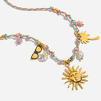 Collar de cuerda Colores Playero - Dorado
