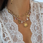 Collar de cuerda Colores Playero - Dorado