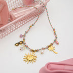 Collar de cuerda Colores Playero - Dorado