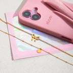 Collar Doble Capa Con Coqueto Lazo Y Corazón | Dorado
