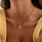 Collar Doble Capa Con Coqueto Lazo Y Corazón | Dorado