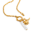Collar 3 Dijes - Sol, Luna y Perlas | Dorado