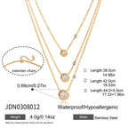 Collar Lujo Layering 3 Capas Dije Brillante | Dorado