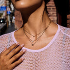 Collar Lujo Layering 3 Capas Dije Brillante | Dorado
