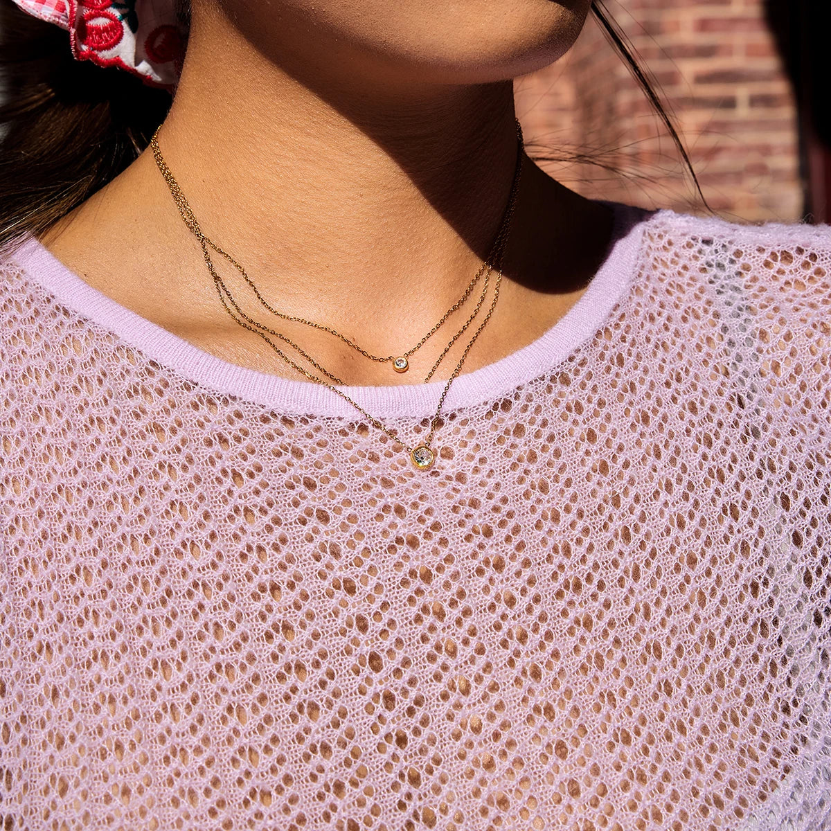 Collar Lujo Layering 3 Capas Dije Brillante | Dorado