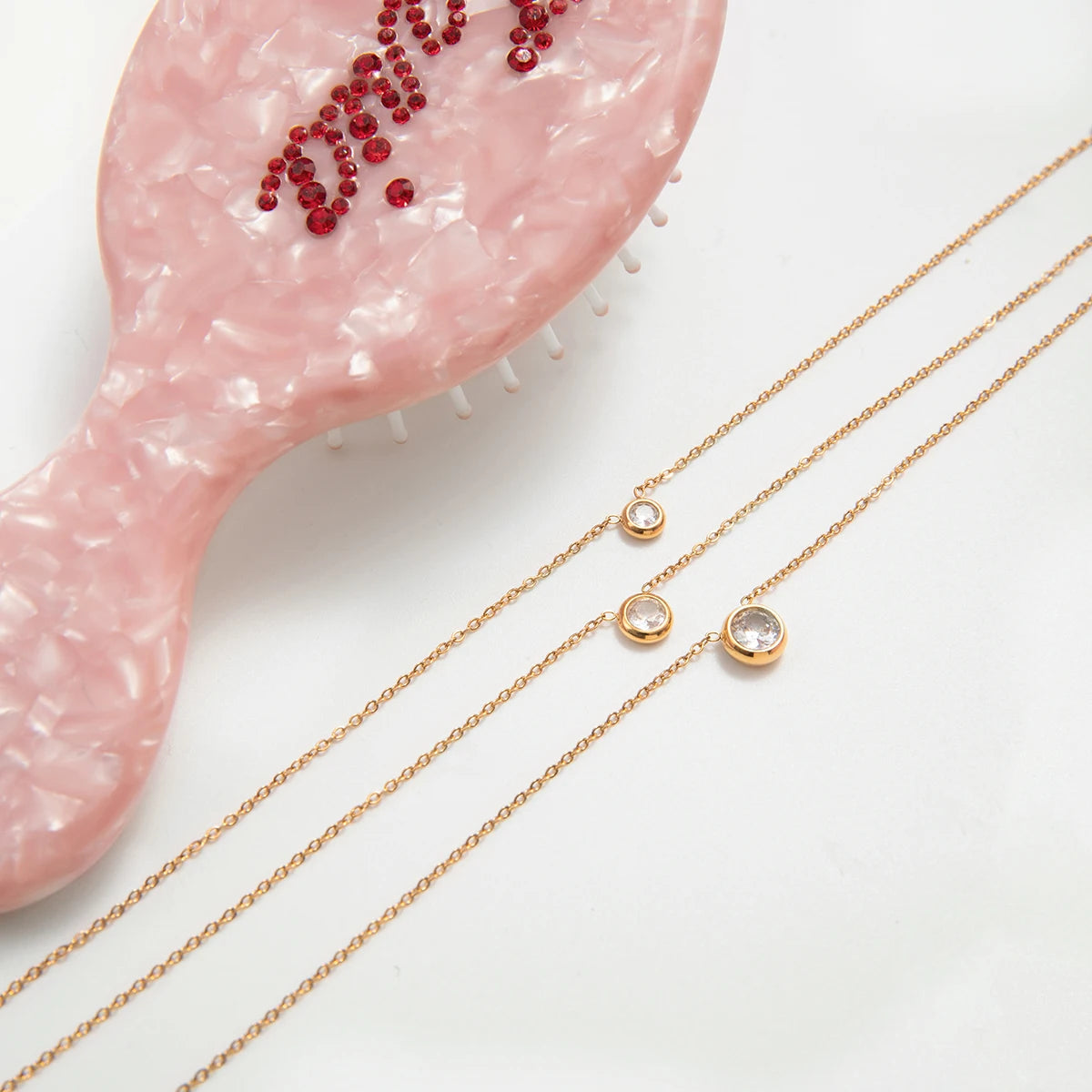Collar Lujo Layering 3 Capas Dije Brillante | Dorado