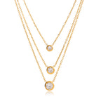 Collar Lujo Layering 3 Capas Dije Brillante | Dorado