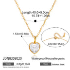 Collar Fino Dije de Corazón Circonita - Dorado