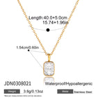 Collar Dije Brillante Geométrico | Dorado