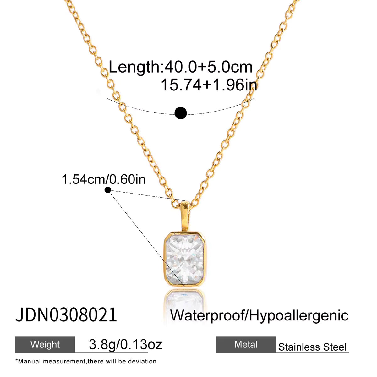 Collar Dije Brillante Geométrico | Dorado