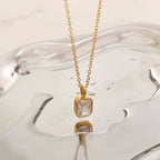 Collar Dije Brillante Geométrico | Dorado
