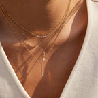 Collar Dije Vertical Brillante | Dorado