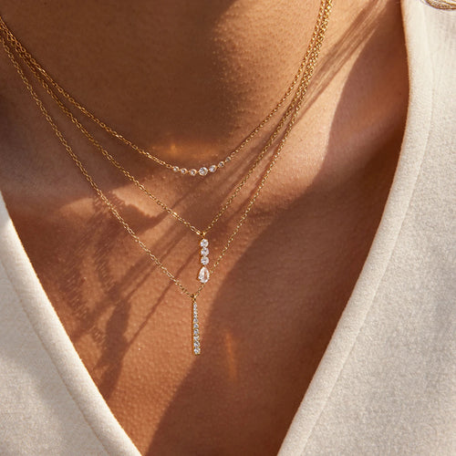 Collar Dije Vertical Brillante | Dorado
