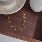 Collar Con Colgantes Mini Brillantes | Dorado