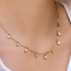 Collar Con Colgantes Mini Brillantes | Dorado