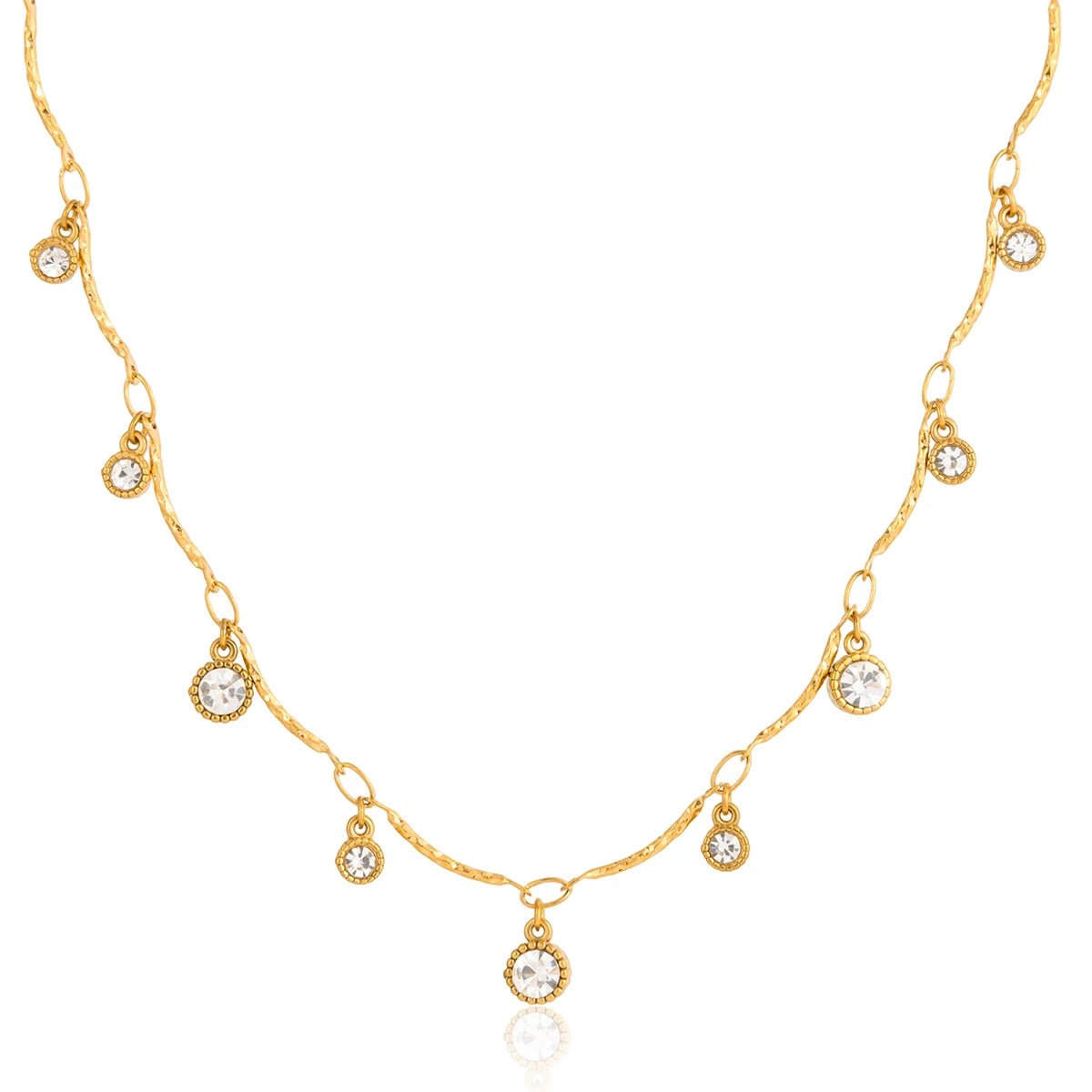 Collar Con Colgantes Mini Brillantes | Dorado