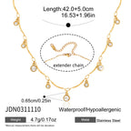 Collar Con Colgantes Mini Brillantes | Dorado