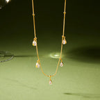 Collar Colgantes Brillantes Gota de Agua | Dorado