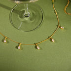 Collar Colgantes Brillantes Gota de Agua | Dorado